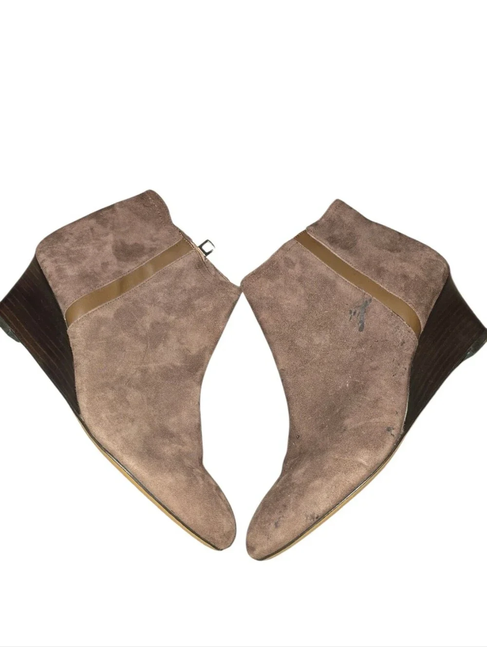 Coach Maya suede wedge booties in mahogany.